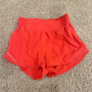 Lululemon Hotty Hot High-Rise Lined Short 2.5” - color: Carnation Red - size: 4